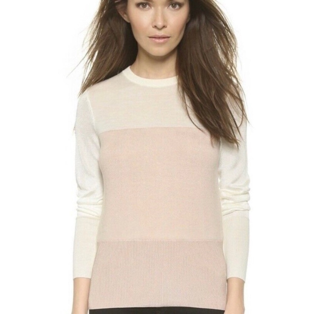 Rag & Bone Sweater Size XS Marissa Color Block Lightweight Soft Pink Cream